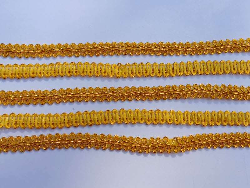 MONIDOOR 3/8 Inch Gimp Braid Trim 50 Yards for Upholstery Costume DIY Crafts (1330 Dark Gold) - Image 3